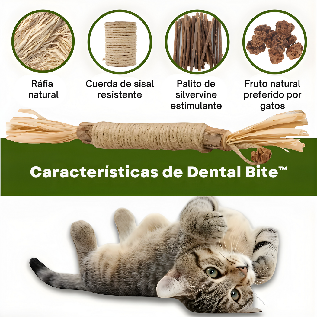 Dental Bite™ - Juguete Dental Natural para Gatos.